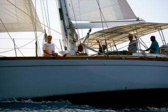 Duff, Chris and friends aboard their yacht, Sudiki